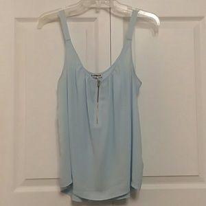 EXPRESS Baby Blue Tank Top w/Front Gold Zipper